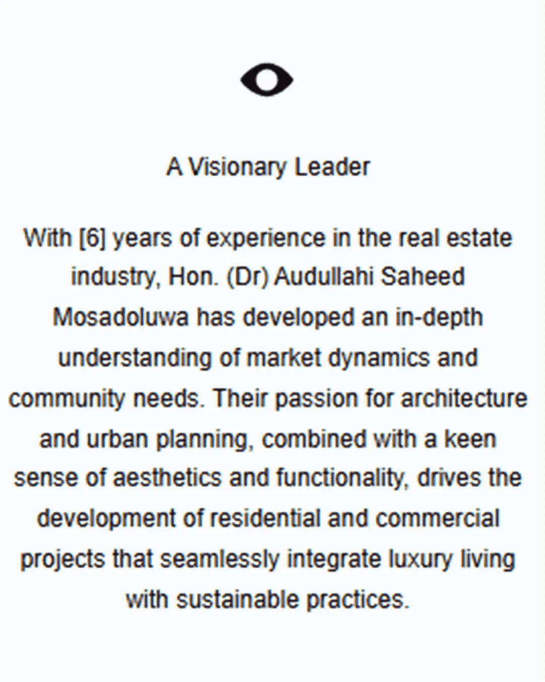Harmony Garden and estate development by Hon. (Dr) Audullahi Saheed Mosadoluwa